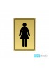 Табличка на дверь WC девушка пластик золото/серебро  (арт.Тd3)